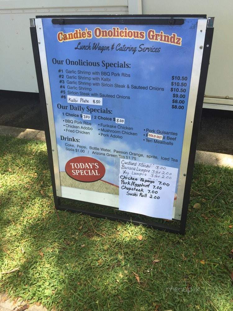 Candie's Onolicious Grindz - Mililani, HI menu_pic