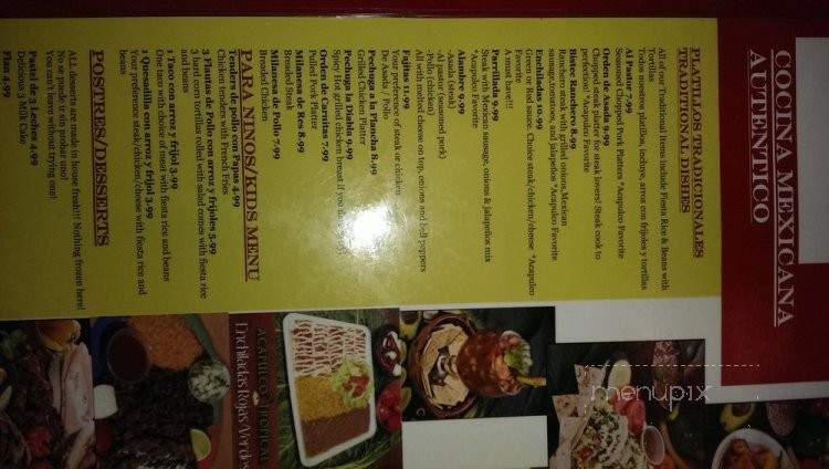 Acapulco Tropical - Tampa, FL menu_pic