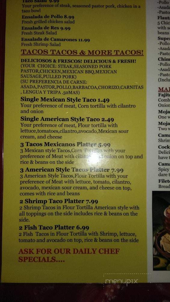 Acapulco Tropical - Tampa, FL menu_pic
