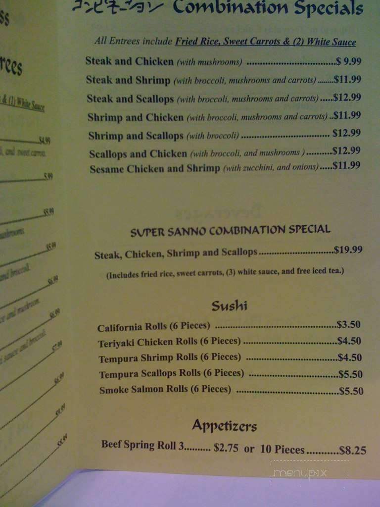 Sanno Japanese Express - Summerville, SC menu_pic