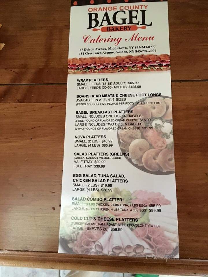 Orange County Bagel Bakery - Goshen, NY menu_pic
