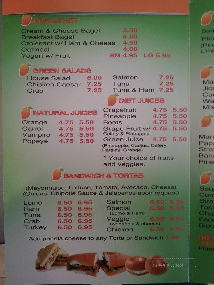 Mango Mangos Sandwich & Fruit Bar - San Diego, CA menu_pic