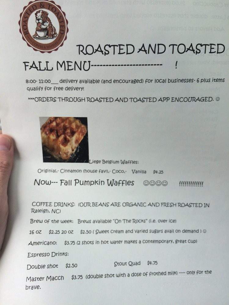 Roasted and Toasted - Sanford, NC menu_pic