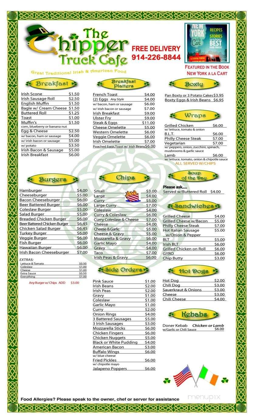 The Chipper Truck Cafe - Yonkers, NY menu_pic