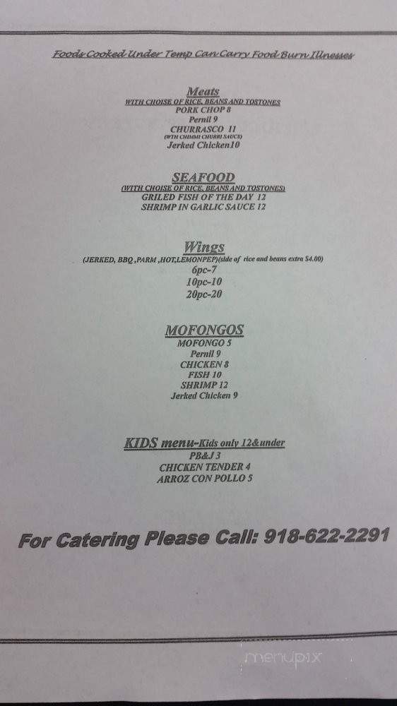 Taino's Caribbean Fusion - Tulsa, OK menu_pic