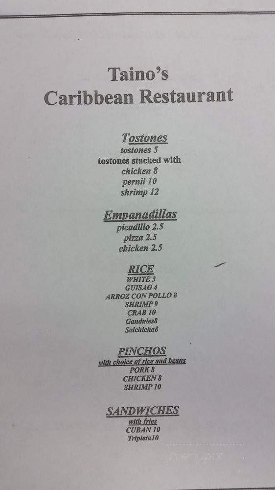 Taino's Caribbean Fusion - Tulsa, OK menu_pic
