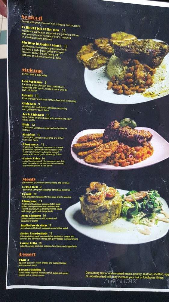 Taino's Caribbean Fusion - Tulsa, OK menu_pic