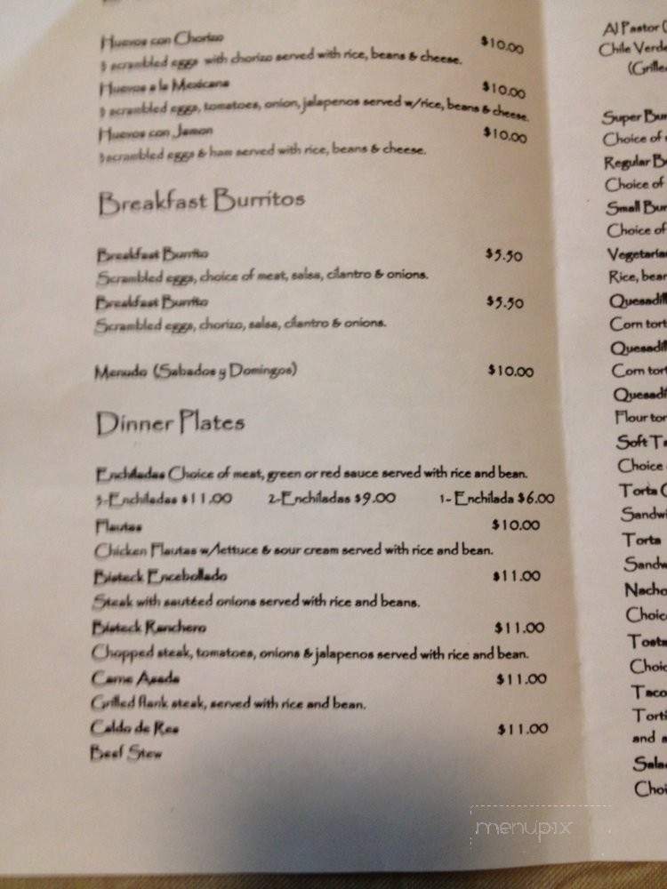 Taqueria Consuelito - Livermore, CA menu_pic