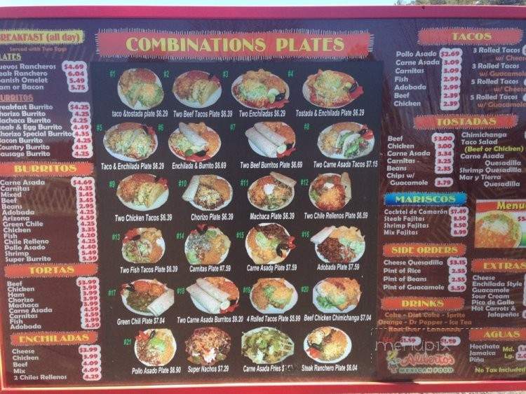 Aliberto's Mexican Food - Heber, AZ menu_pic