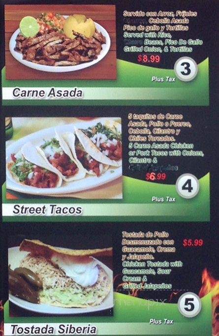 El Pollito Loco - Dallas, TX menu_pic