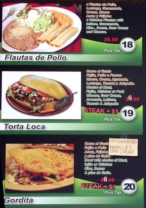 El Pollito Loco - Dallas, TX menu_pic