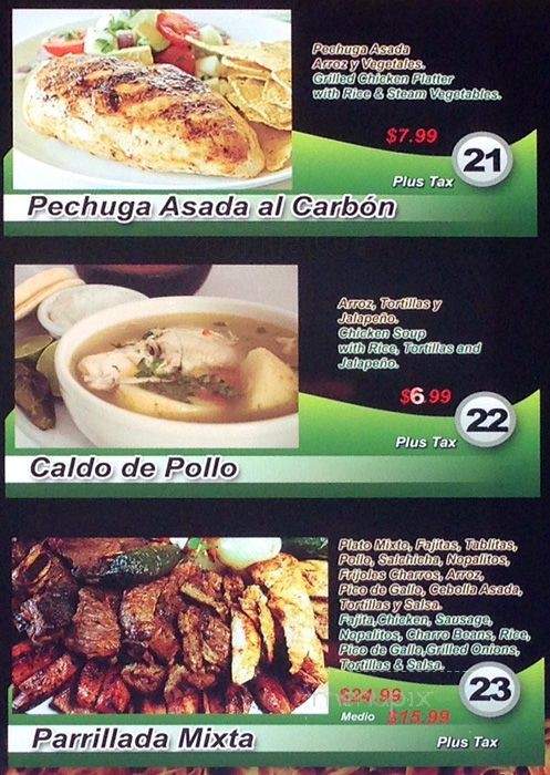 El Pollito Loco - Dallas, TX menu_pic