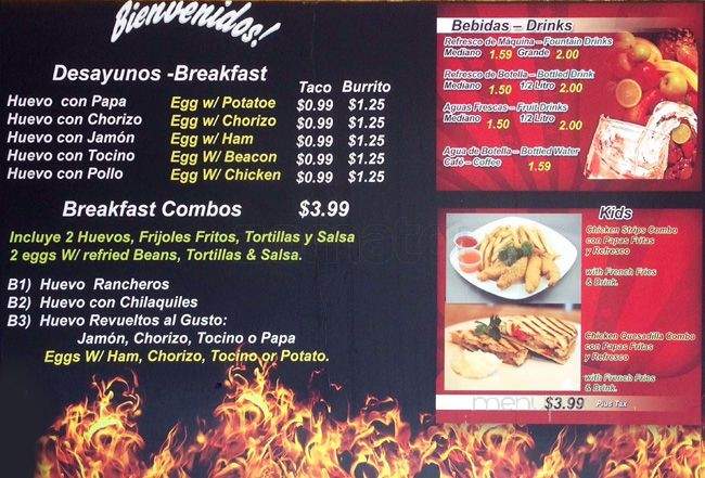 El Pollito Loco - Dallas, TX menu_pic