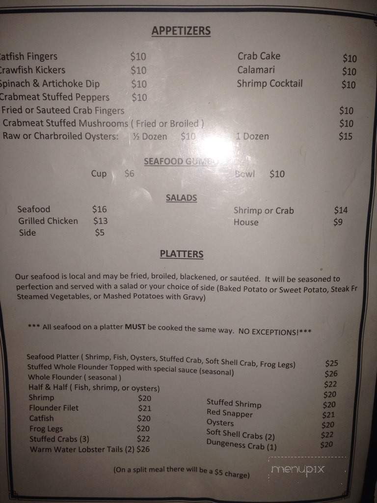 Lighthouse Restaurant - Grand Isle, LA menu_pic