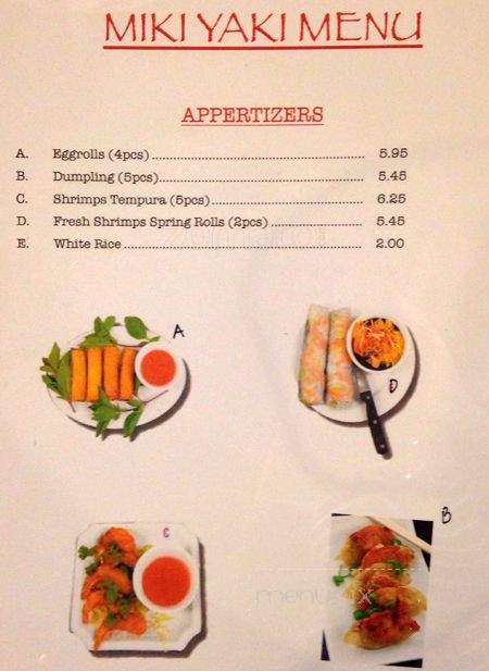 Miki Yaki - Seattle, WA menu_pic