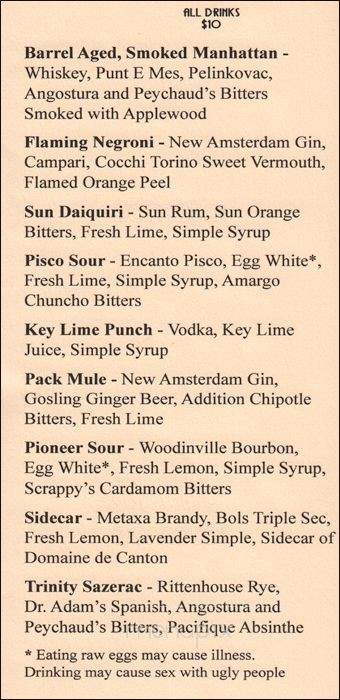The Bar Shoppe - Seattle, WA menu_pic