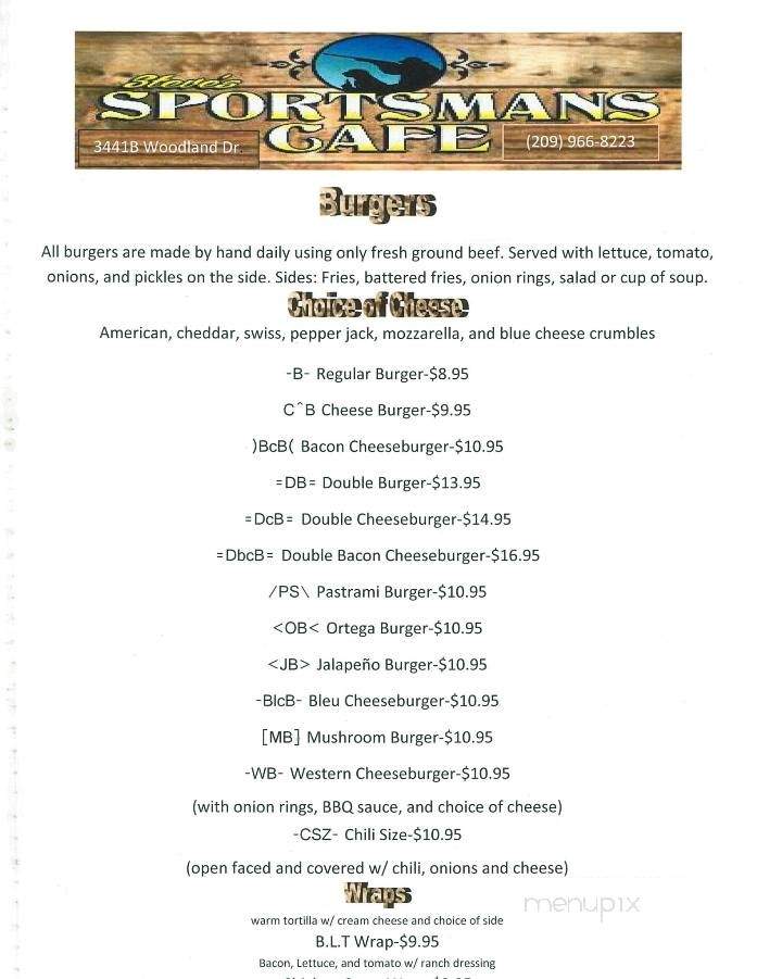 /250270827/Steves-Sportsmans-Cafe-Menu-Mariposa-CA - Mariposa, CA