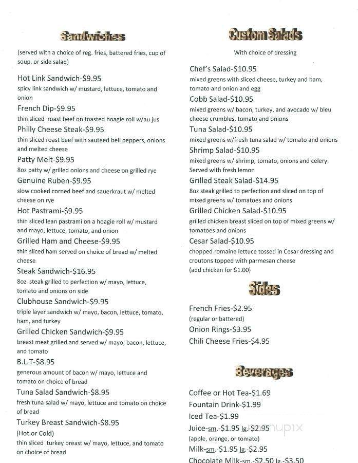 Steve's Sportsmans Cafe - Mariposa, CA menu_pic