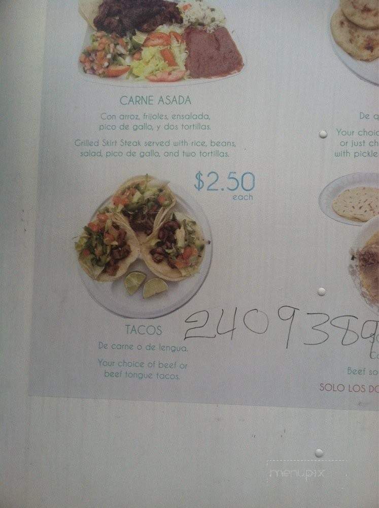 Pupuseria Diana - Arlington, VA menu_pic