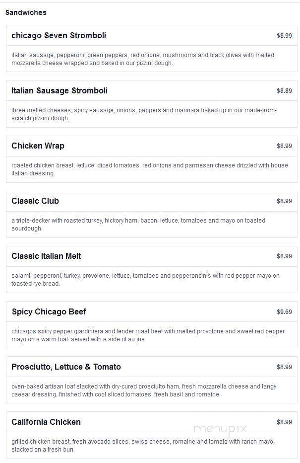 Old Chicago Restaurant - Peoria, IL menu_pic