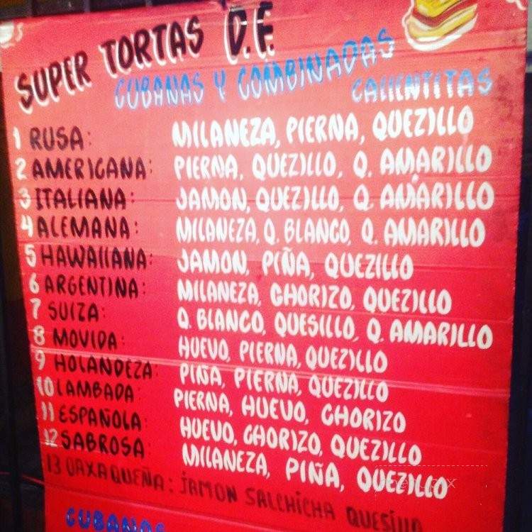 Super Tortas D.F. - Los Angeles, CA menu_pic