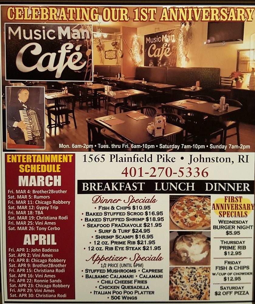 The Music Man Cafe - Johnston, RI menu_pic
