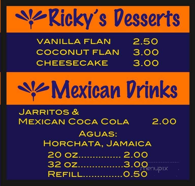 Ricky's Tacos - Oklahoma City, OK menu_pic