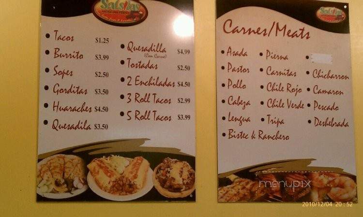El Salsita - Mesa, AZ menu_pic