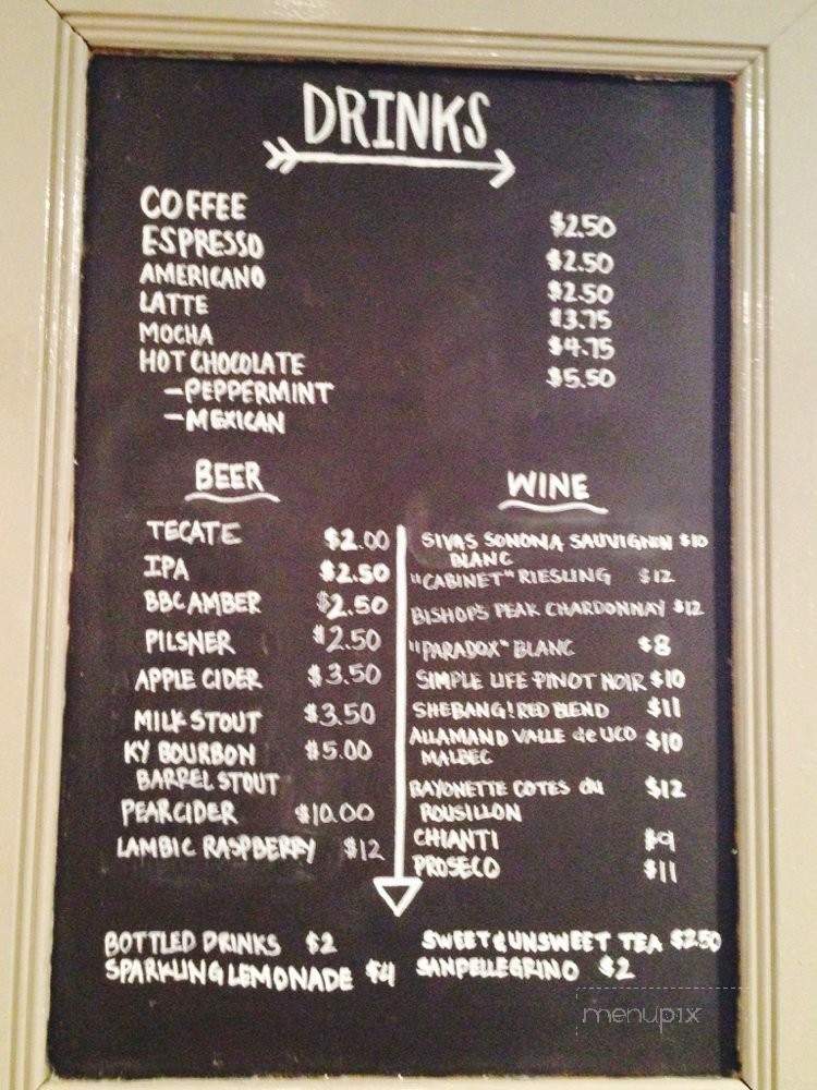 Jackknife Cafe - Louisville, KY menu_pic