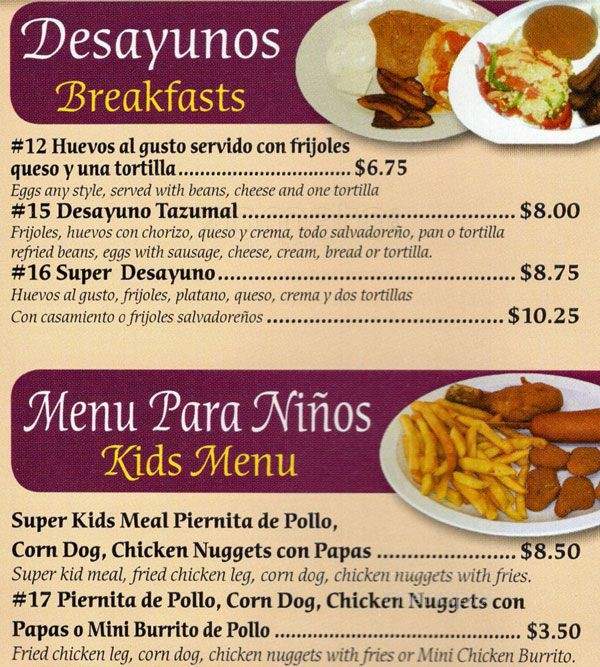 /250283337/El-Tazumal-Menu-San-Pablo-CA - San Pablo, CA