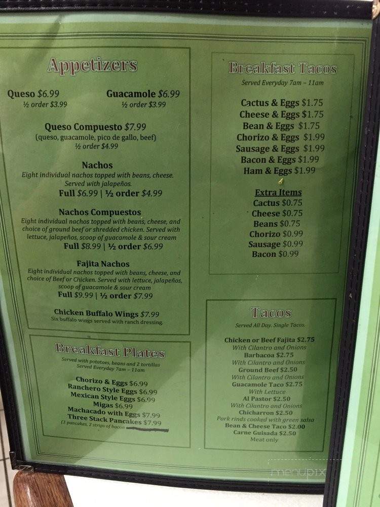 Mayito's Mexican Restaurant - Leander, TX menu_pic
