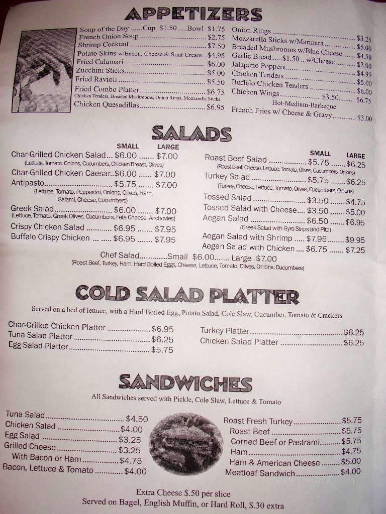 Columbia Diner - Valatie, NY menu_pic