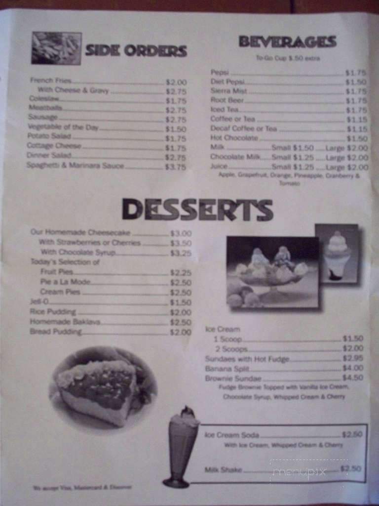 Columbia Diner - Valatie, NY menu_pic