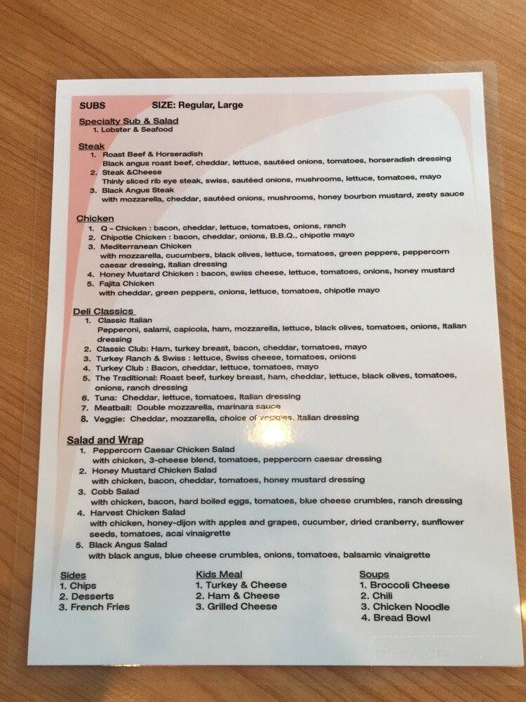 Q Sub Cafe - Stafford, VA menu_pic