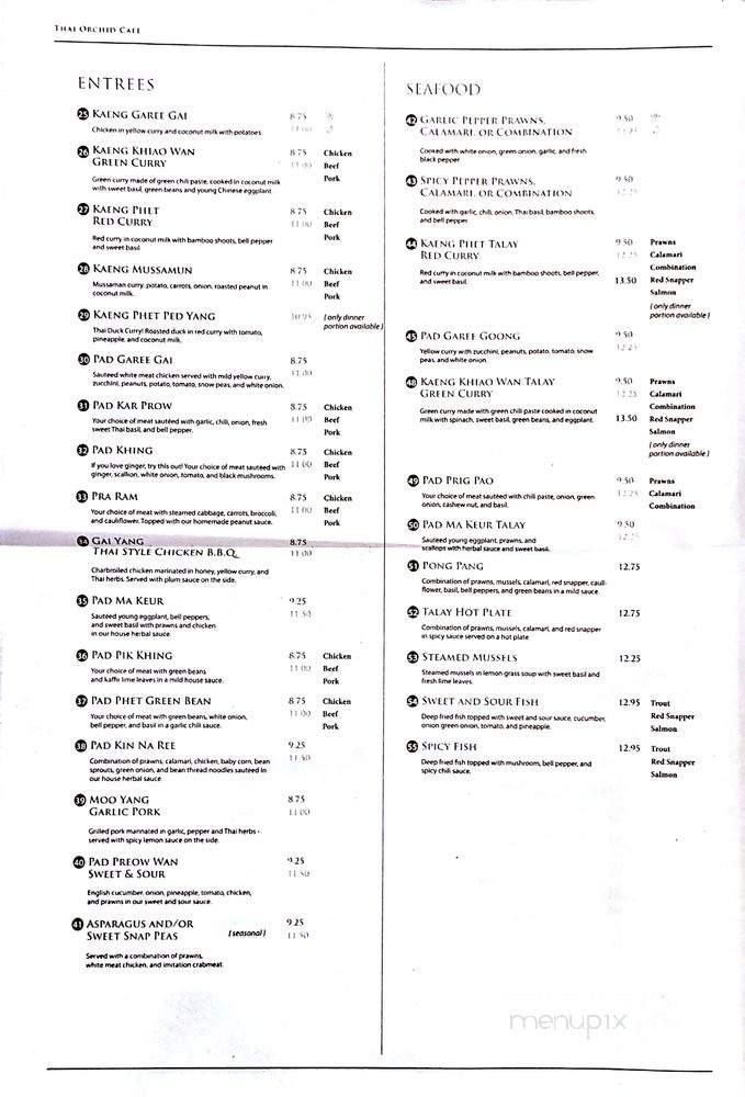 Thai orchid cafe - Klamath Falls, OR menu_pic