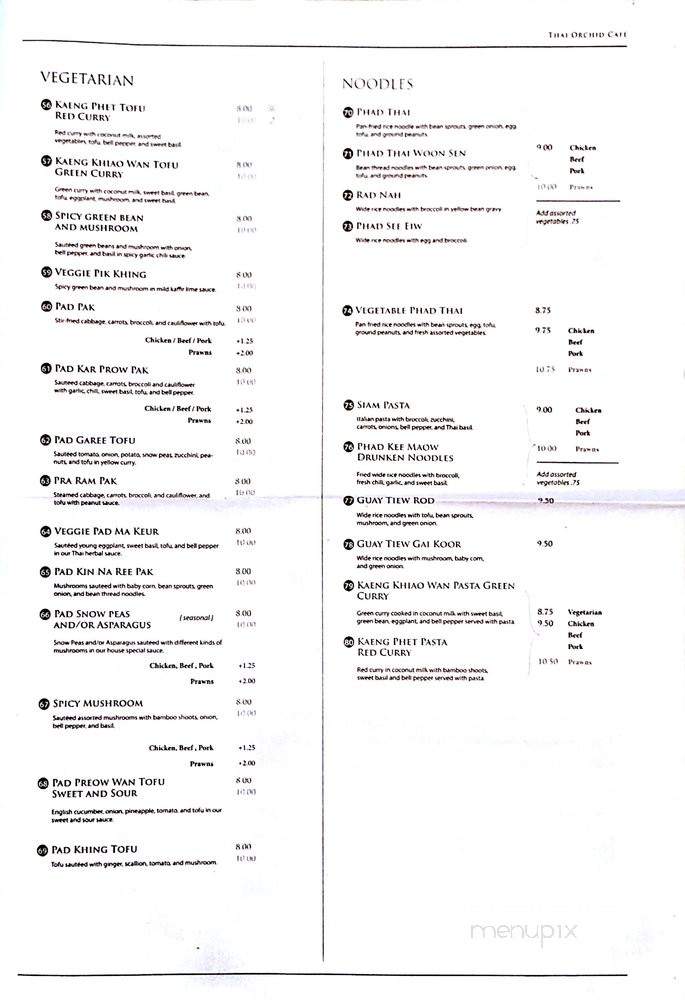 Thai orchid cafe - Klamath Falls, OR menu_pic