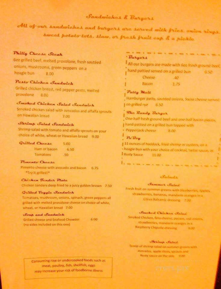 The Rusty Bike Cafe - Clayton, GA menu_pic
