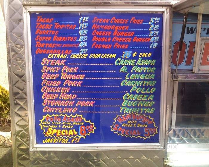 Burrito Truck - Vallejo, CA menu_pic
