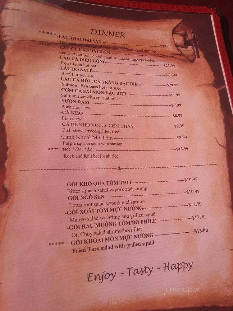 Ga Bistro - Garden Grove, CA menu_pic