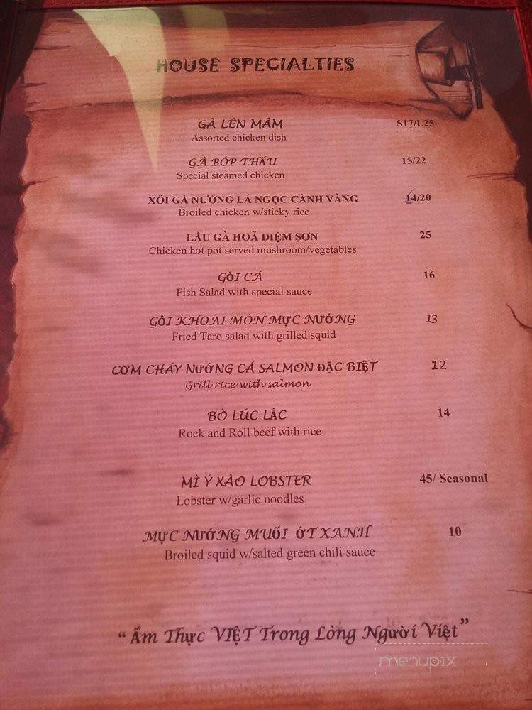Ga Bistro - Garden Grove, CA menu_pic