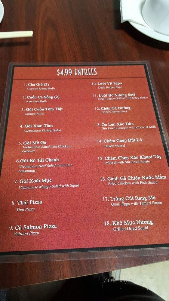 Vo Seafood Restaurant and Lounge - Westminster, CA menu_pic
