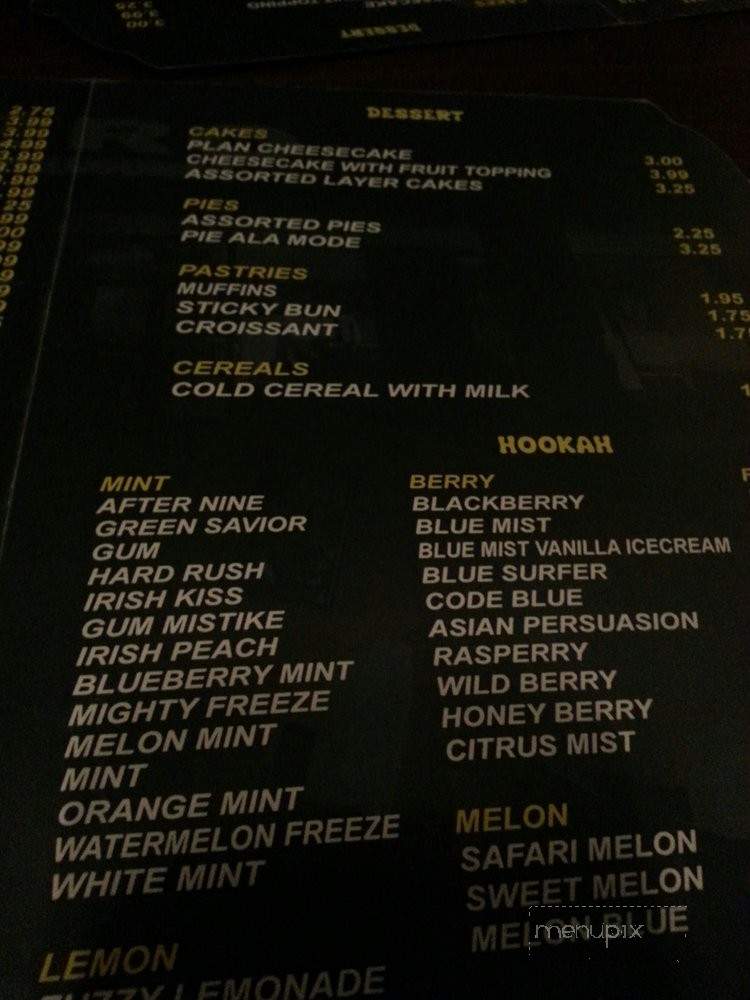 Hero Hookah Lounge - Mechanicsburg, PA menu_pic