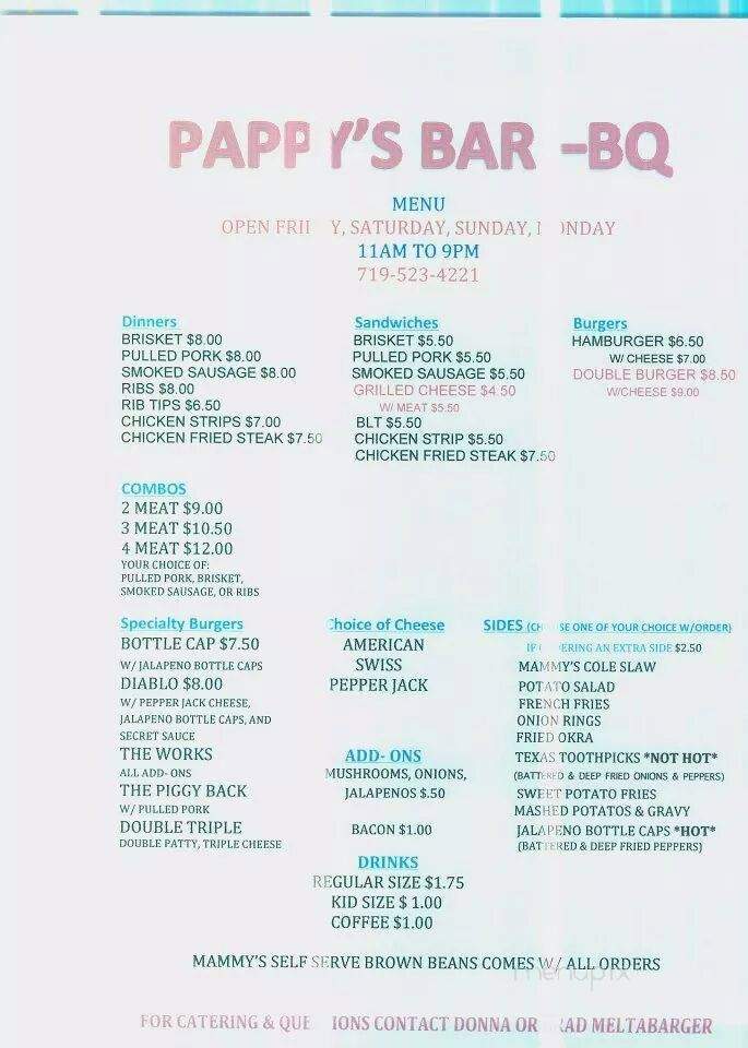 Pappy's BBQ - Springfield, CO menu_pic