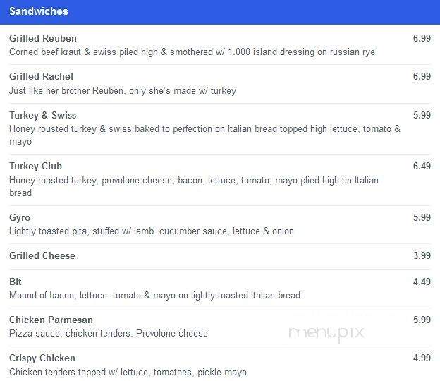 Johnny's Wife's Place II - Irwin, PA menu_pic
