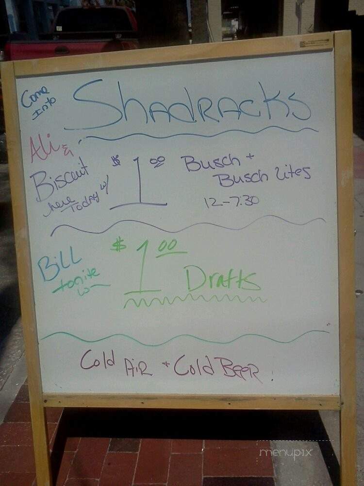 Shadrack's - St. Pete Beach, FL menu_pic