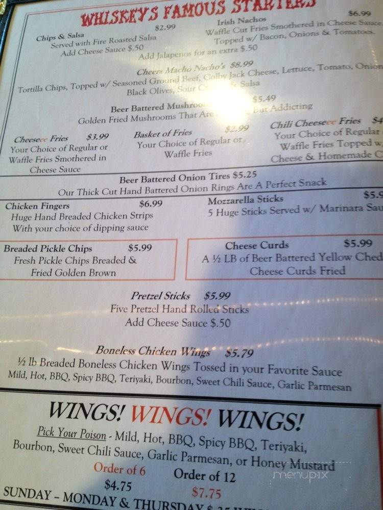 Whiskeys Rockton Inn - Rockton, IL menu_pic