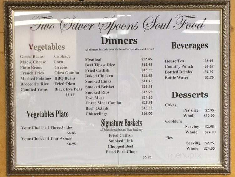 Two Silver Spoons - Mansfield, TX menu_pic