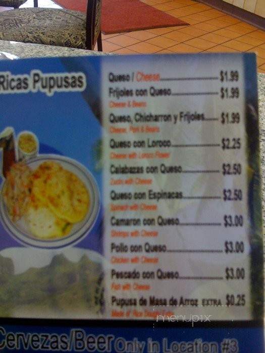 El Cafetal - Van Nuys, CA menu_pic