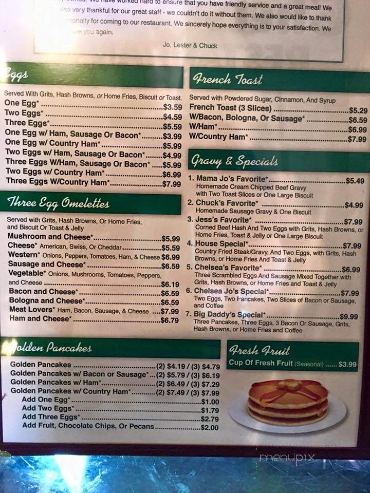 Chelsea Jo's Restaurant - Murrells Inlet, SC menu_pic