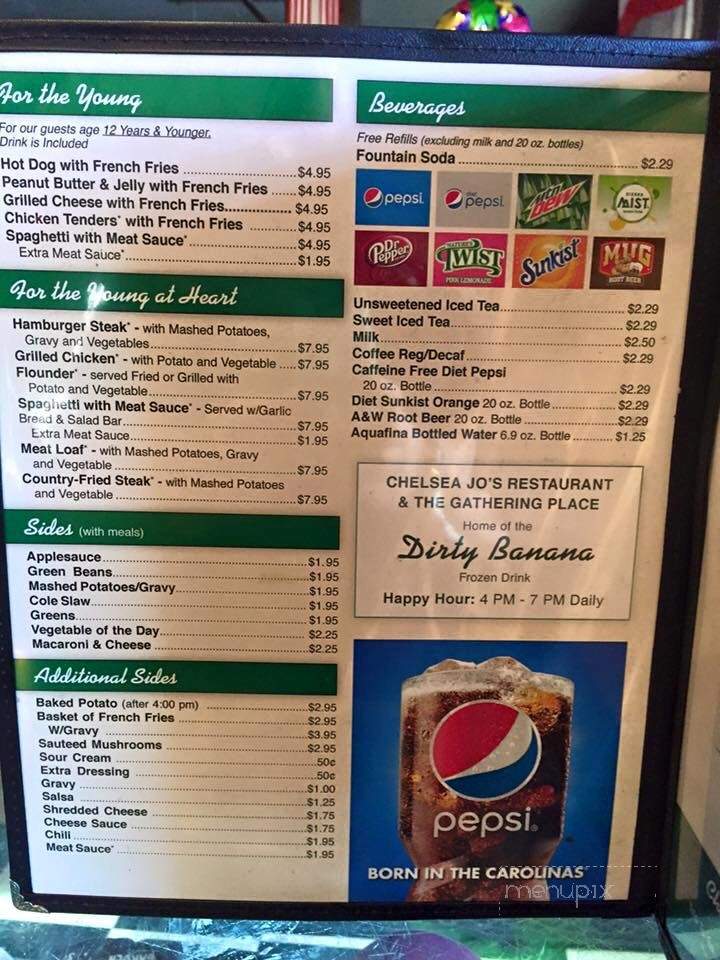 Chelsea Jo's Restaurant - Murrells Inlet, SC menu_pic